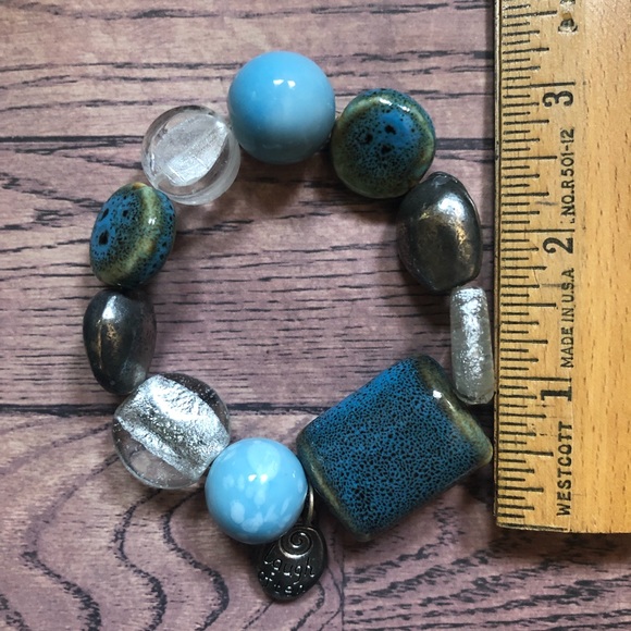 Laugh Often - Love Much Blue Stretchy Bracelet - Picture 6 of 10